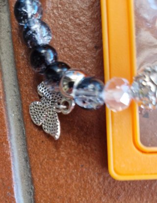 2 braccialetti donna neri e argento