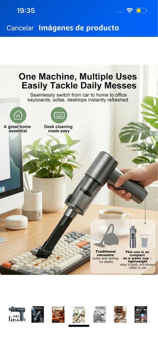 Aspiradora de mano 26000Pa + Accesorios