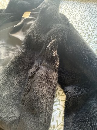 Chaqueta pelo negro mujer talla L