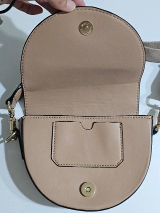 Borsa a tracolla Primadonna beige e oro