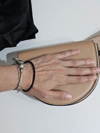Borsa a tracolla Primadonna beige e oro
