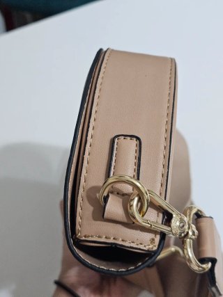 Borsa a tracolla Primadonna beige e oro