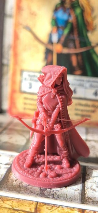 Miniatura Arquera Elfa Heroquest resina roja