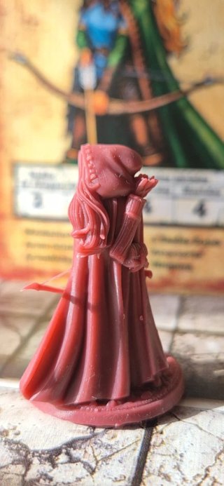 Miniatura Arquera Elfa Heroquest resina roja