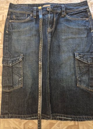 Falda vaquera cargo Mango Talla 36