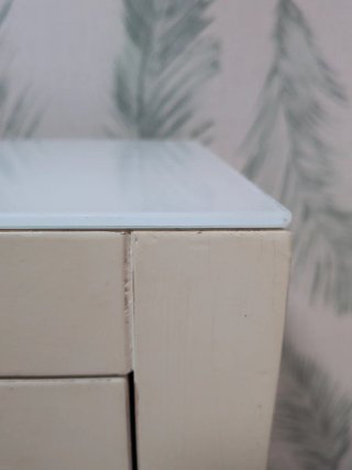 Mueble blanco 2 cajones madera