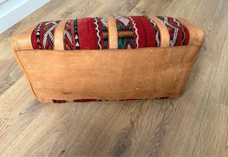 Bolso de viaje, de piel y kilim, marroquí, vintage