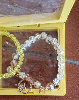 2 braccialetti donna con ciondolo cuore