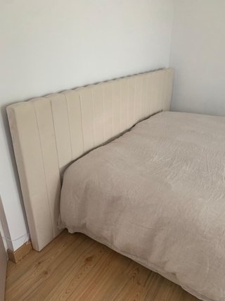 Cama King Size + Colchón Beige