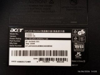 Monitor Acer 20 Negro con Base