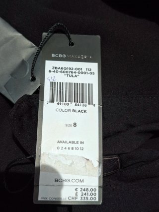 Vestido BCBGMAXAZRIA Negro Talla M