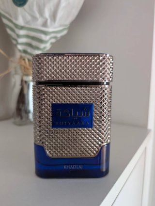 Perfume Shiyaaka Khadlaj Azul y Plateado