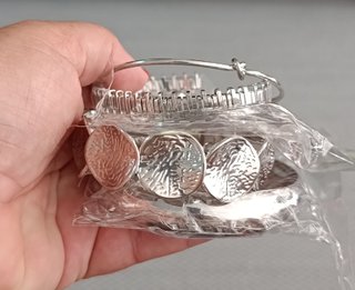 Set 5 Pulseras Plata Geométricas Vintage Nuevas