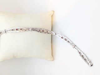 Pulsera Oro Blanco 18k con Rubíes