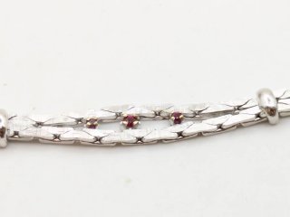 Pulsera Oro Blanco 18k con Rubíes