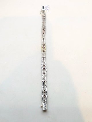 Pulsera Oro Blanco 18k con Rubíes