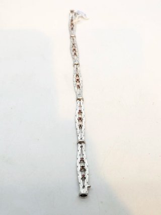 Pulsera Oro Blanco 18k con Rubíes