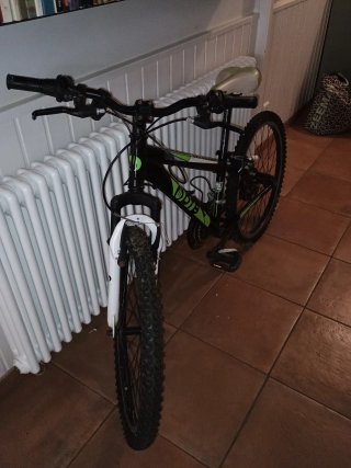 Bicicleta infantil negra y verde