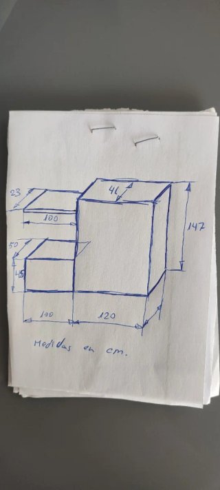 Mueble de salón madera y cristal