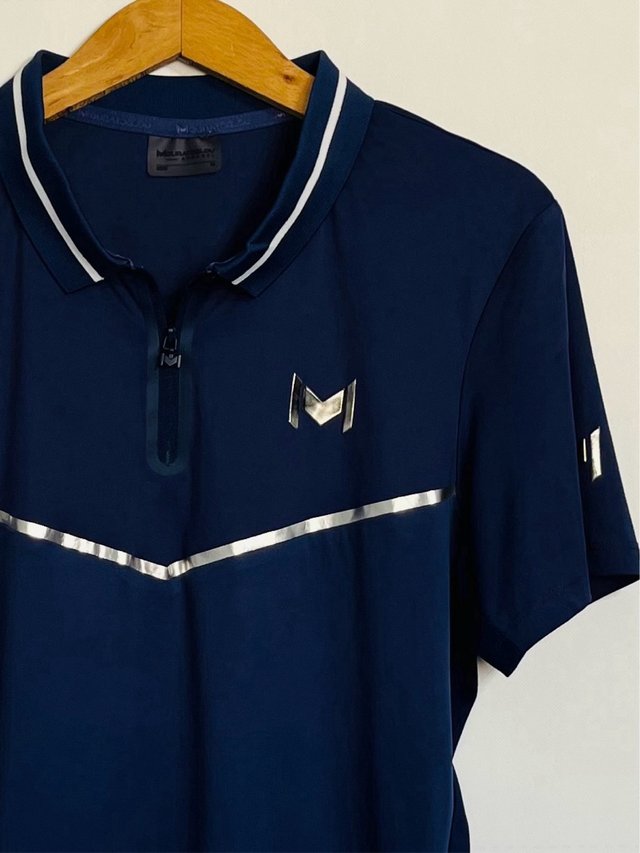 Mouratoglou Navy Technical Polo Shirt M Half Zip T