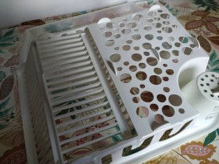 Escurridor platos Ikea transparente/blanco