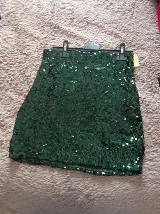 Falda de lentejuelas azul brillante