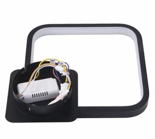 Aplique negro sensor mov. led luz cálida NUEVO