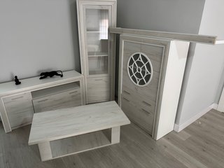 Mueble modular salón con vitrina