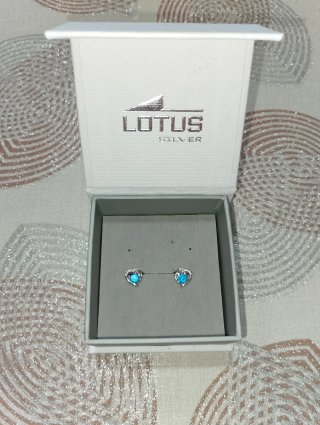 Orecchini Lotus Silver Cuore Azzurro