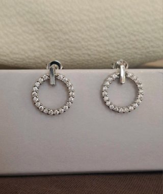 Pendientes Aro Circonitas Plata