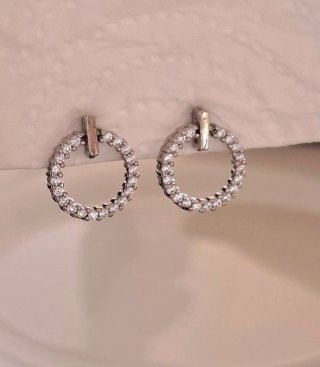 Pendientes Aro Circonitas Plata