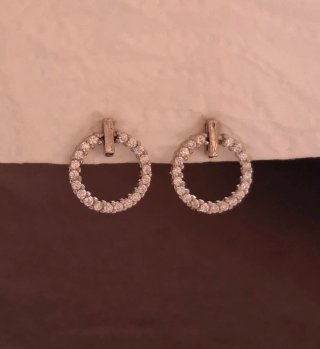 Pendientes Aro Circonitas Plata