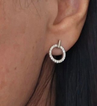 Pendientes Aro Circonitas Plata