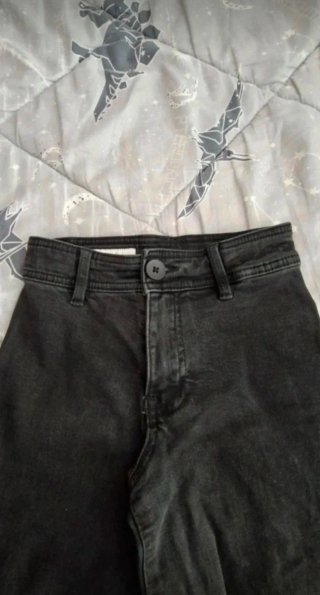 Pantalon vaquero de niña,pata ancha,negro, talla 7