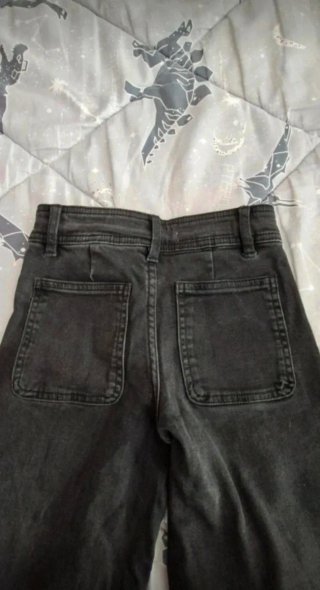 Pantalon vaquero de niña,pata ancha,negro, talla 7