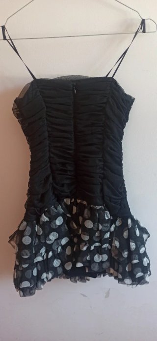 Vestido fiesta negro lunares
