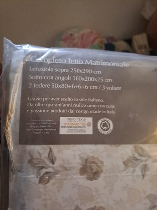 Completo letto matrimoniale Preziosa 100% cotone