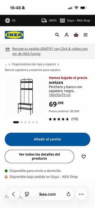 Perchero NIPASEN IKEA Negro