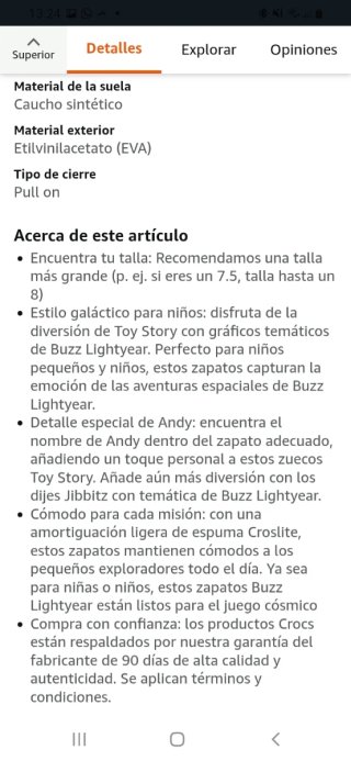 Crocs Toy Story Buzz Lightyear Talla 30-31