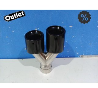 DC COLA IZQ ESCAPE UNIVERSAL 4 x 89MM ACERO INOX NEGRO AHUMA