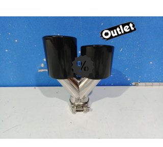 DC COLA IZQ ESCAPE UNIVERSAL 4 x 89MM ACERO INOX NEGRO AHUMA