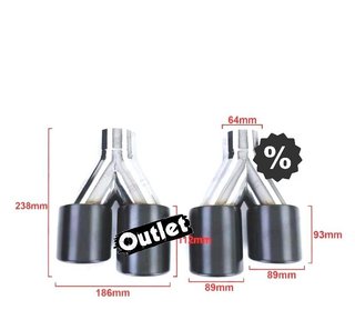 DC COLA IZQ ESCAPE UNIVERSAL 4 x 89MM ACERO INOX NEGRO AHUMA