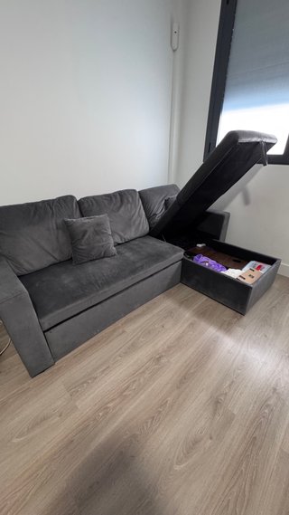 Sofá Cama Chaiselongue Gris