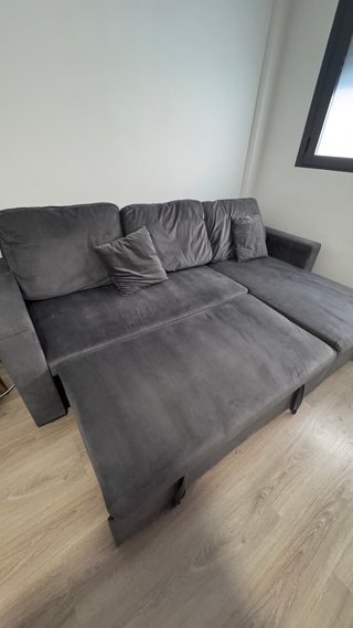 Sofá Cama Chaiselongue Gris