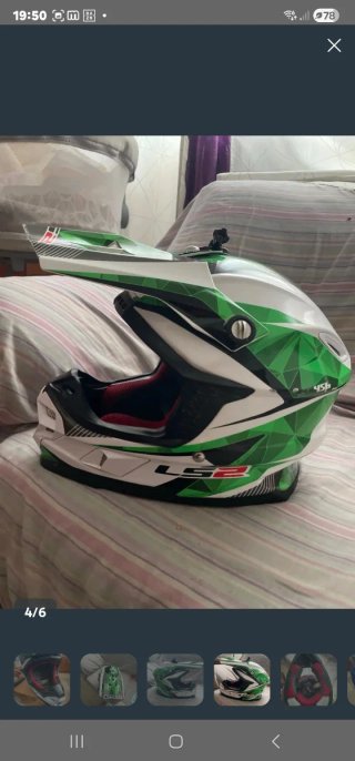 Casco Motocross LS2 Verde y Blanco