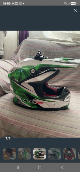 Casco Motocross LS2 Verde y Blanco