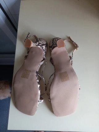 Sandalias V Italia Piel Serpiente Beige Marrón