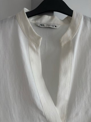Blusón Zara Blanco Talla M