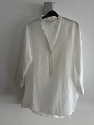 Blusón Zara Blanco Talla M