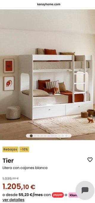 Litera infantil blanca Kenay Home